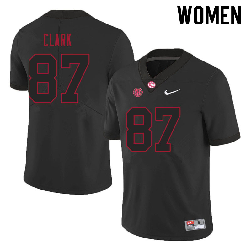 Women #87 Caden Clark Alabama Crimson Tide College Football Jerseys Sale-Black